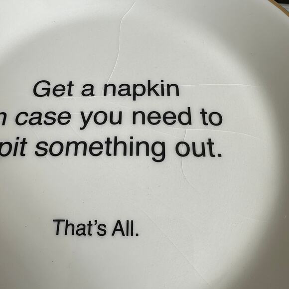 Set of 4 Brand New 6” Dessert Funny Quote Plates - Holiday, New Home Gift - Picture 3 of 4